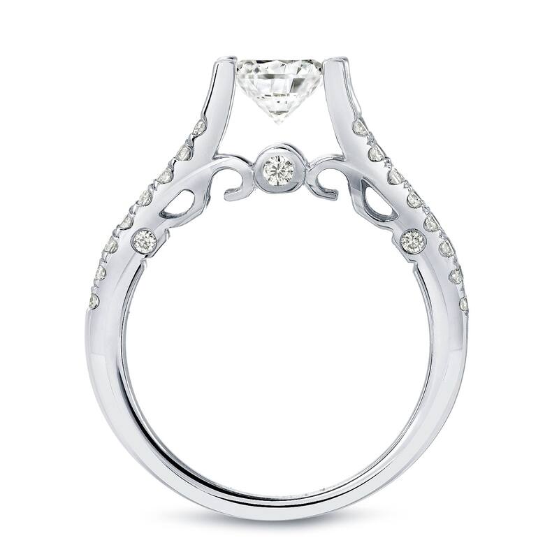 Auriya Unique 1 1/2ctw Round Split Shank Diamond Engagement Ring 14k Gold