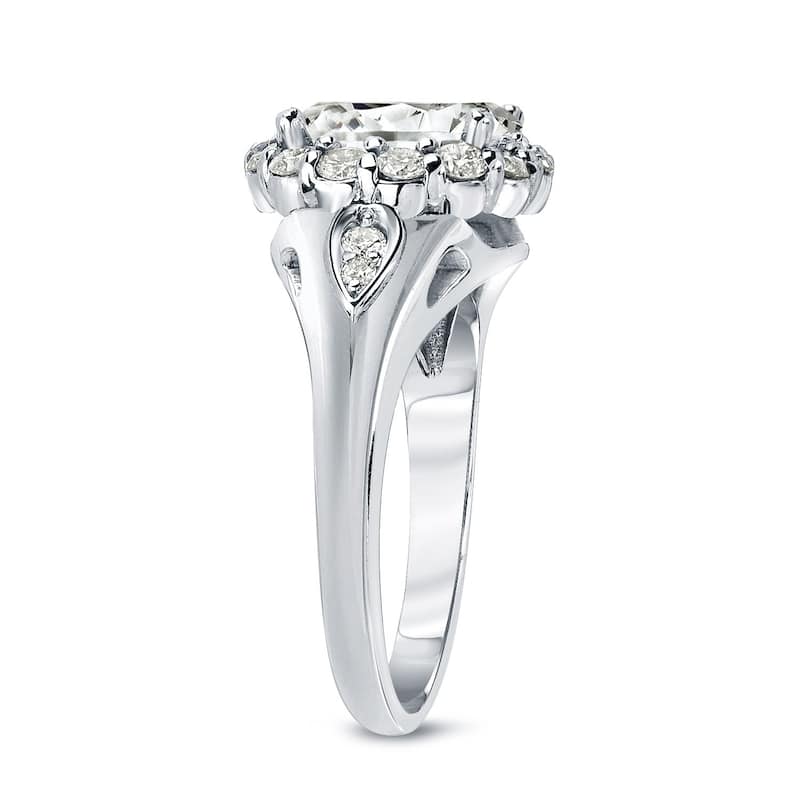 Auriya Round 3 1/3ctw Halo Diamond Engagement Ring 14k Gold Certified