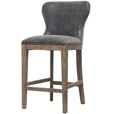 NPD Furniture Dorsey Brown and Grey Nubuck Counter Stool