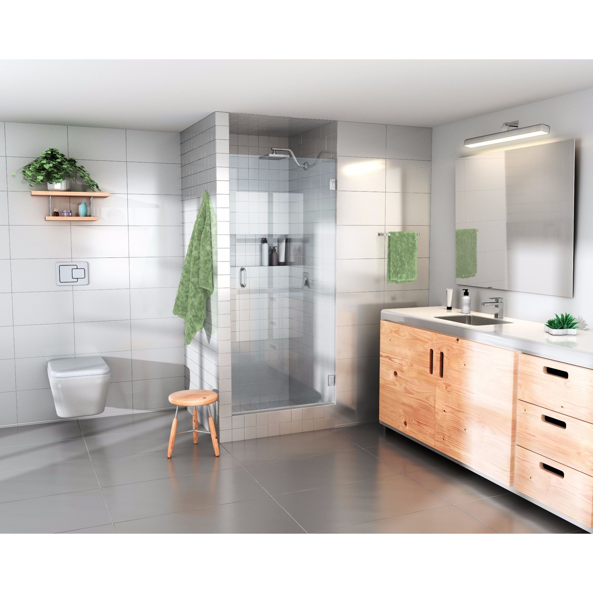 Glass Warehouse 78 Inch X 26 Inch Frameless Shower Door Brass