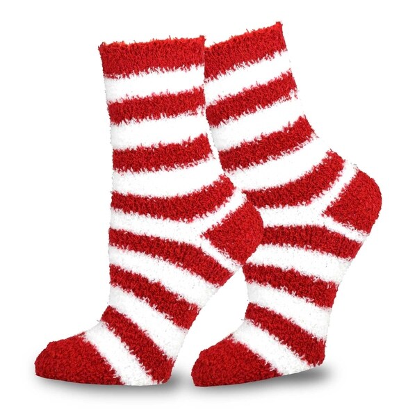 TeeHee Christmas Holiday Cozy Fuzzy Crew Socks 3-Pack for Women Super Soft