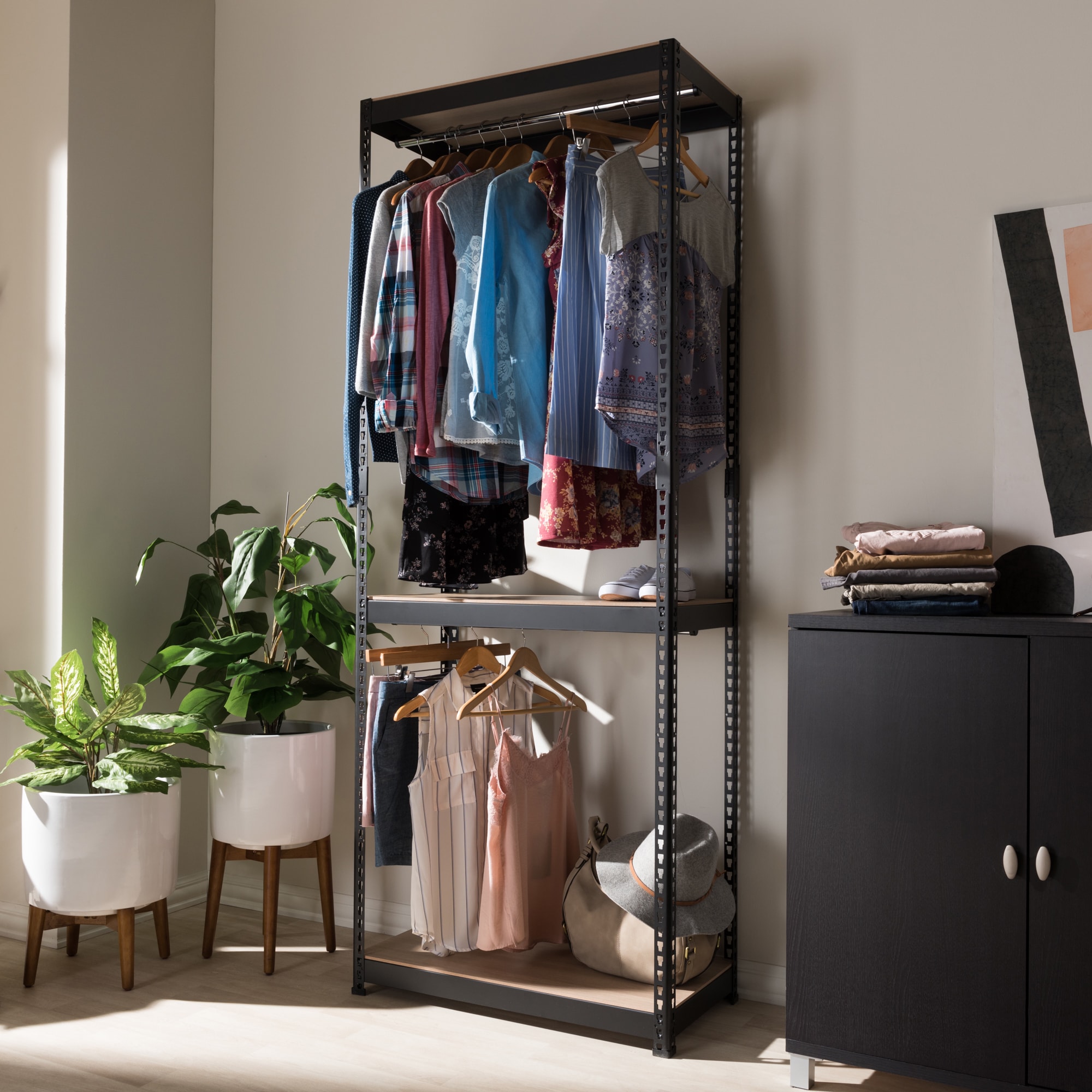 Metal 3 Shelf Closet Storage Racking Organizer by Baxton Studio