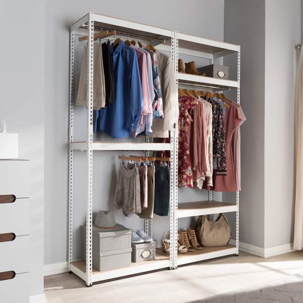 Shop Metal 7 Shelf Closet Storage Racking Organizer By Baxton