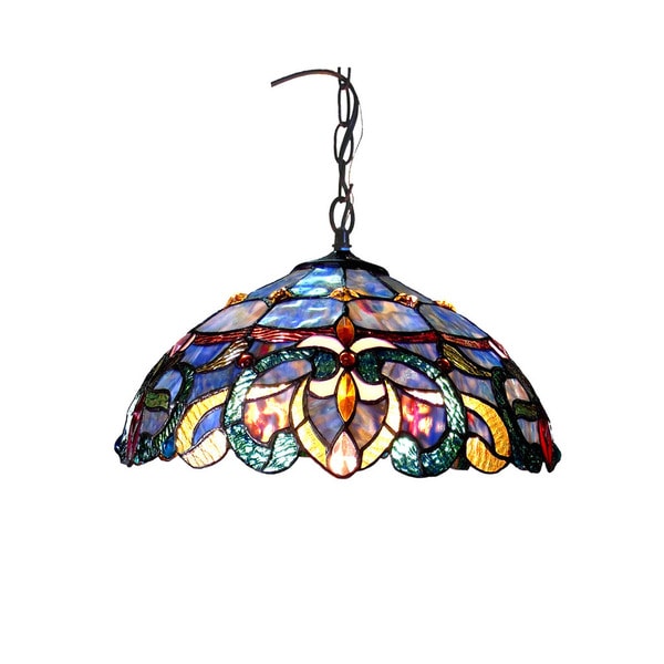 Chloe Nora Collection Tiffany Style Victorian Design 2 Light Dark Chloe Nora Collection Tiffany Style Victorian Design 2 Light Dark Antique Bronze Pendant