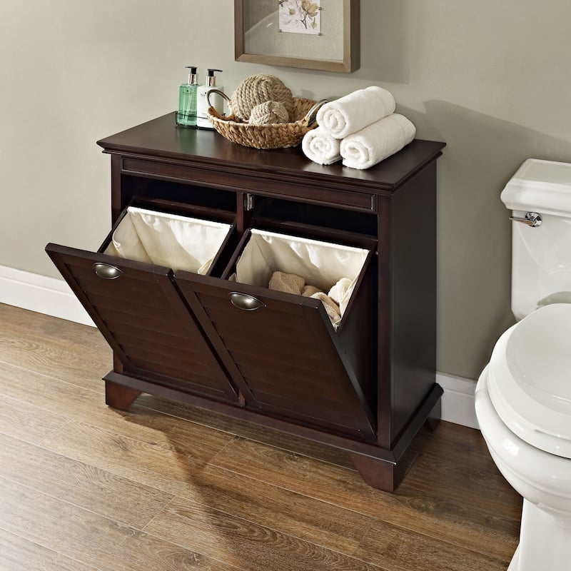 Crosley Lydia Espresso Linen Hamper