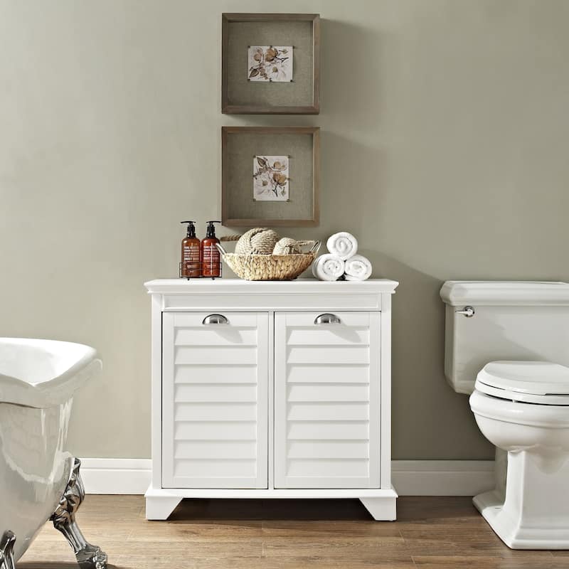 Crosley Lydia Linen Hamper in White