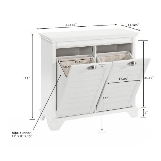 Crosley Lydia Linen Hamper in White