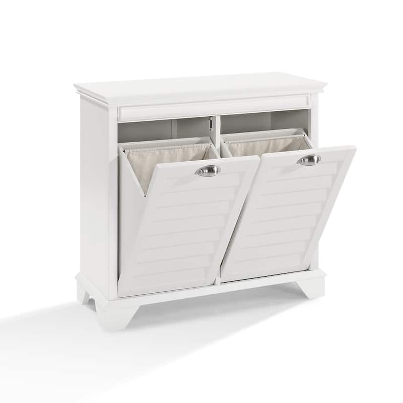 Crosley Lydia Linen Hamper in White