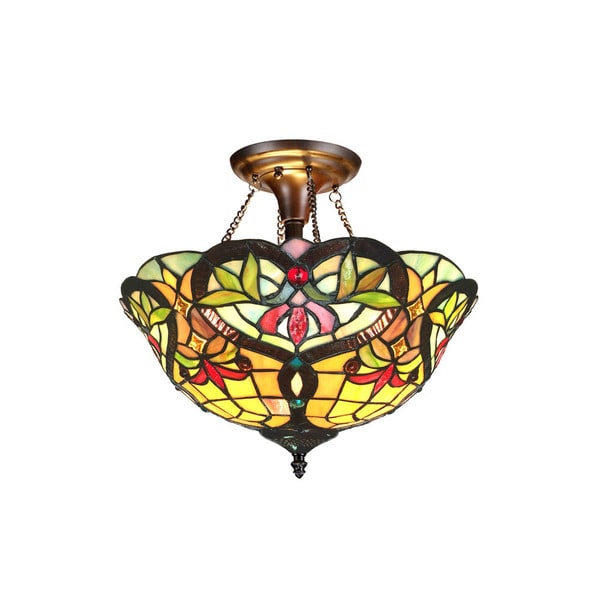 tiffany style semi flush mount ceiling light