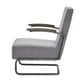 preview thumbnail 7 of 8, Sagan Grey Linen Black Metal Leg Accent Chair iNSPIRE Q Modern