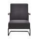 preview thumbnail 6 of 8, Sagan Grey Linen Black Metal Leg Accent Chair iNSPIRE Q Modern