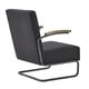 preview thumbnail 8 of 8, Sagan Grey Linen Black Metal Leg Accent Chair iNSPIRE Q Modern