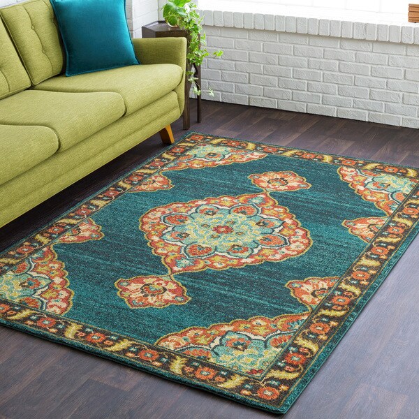 The Curated Nomad Telegraph Hill Traditional Teal Area Rug ... (600 x 600 Pixel)