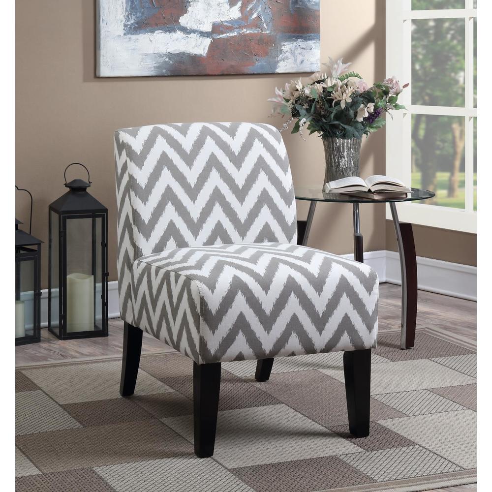 LYKE Home  Panama Grey Fabric Chevron-patterned Accent Chair (Panama Grey Chevron Accent Chair)