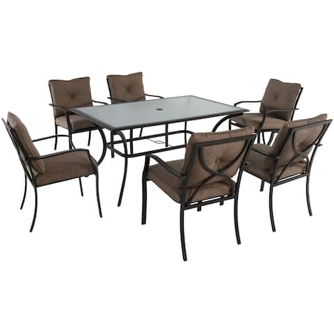 Cambridge Crawford Tan Cushion Aluminum 7-piece Outdoor Dining Set