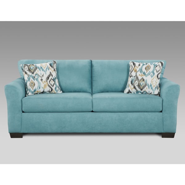 Mazemic Capri Blue Microfiber 2 Seater Sofa Free Shipping Mazemic Capri Blue Microfiber 2 Seater Sofa