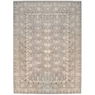 Wool and Silk Samarkand Rug (9' x 12'2'') - 13' x 20'9"