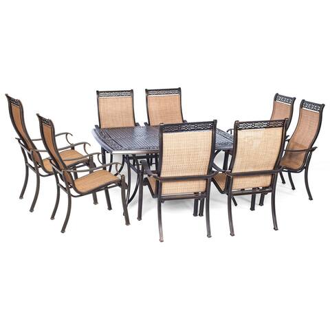 Cambridge Legacy Tan Aluminum 9-piece Outdoor Dining Set with Large Square Table
