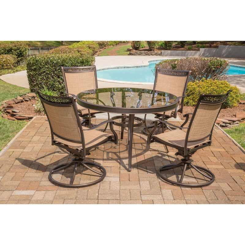 Hanover Fontana Aluminum 5-piece Dining Set
