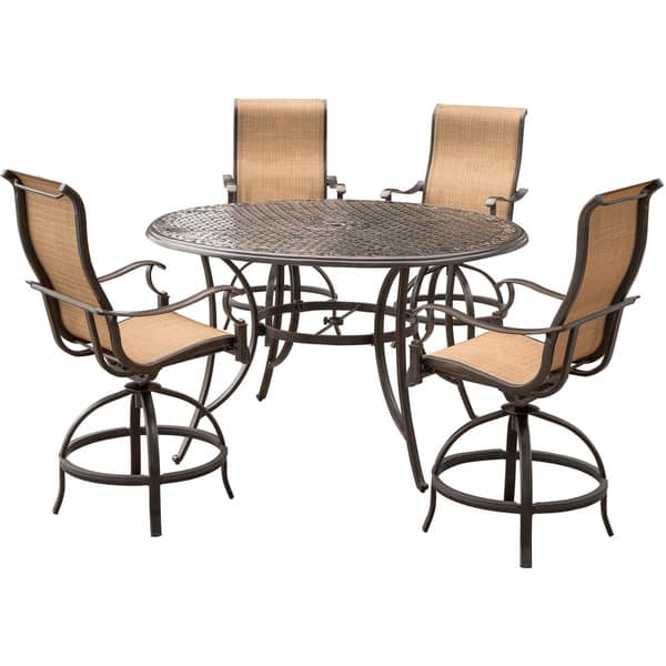 Shop Manor 5 Piece High Dining Set With A 56 In Cast Top Table