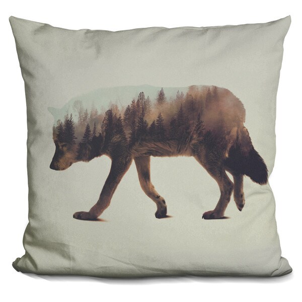 POLAR BEAR IN NORTHERN LIGHTS THROW PILLOW
