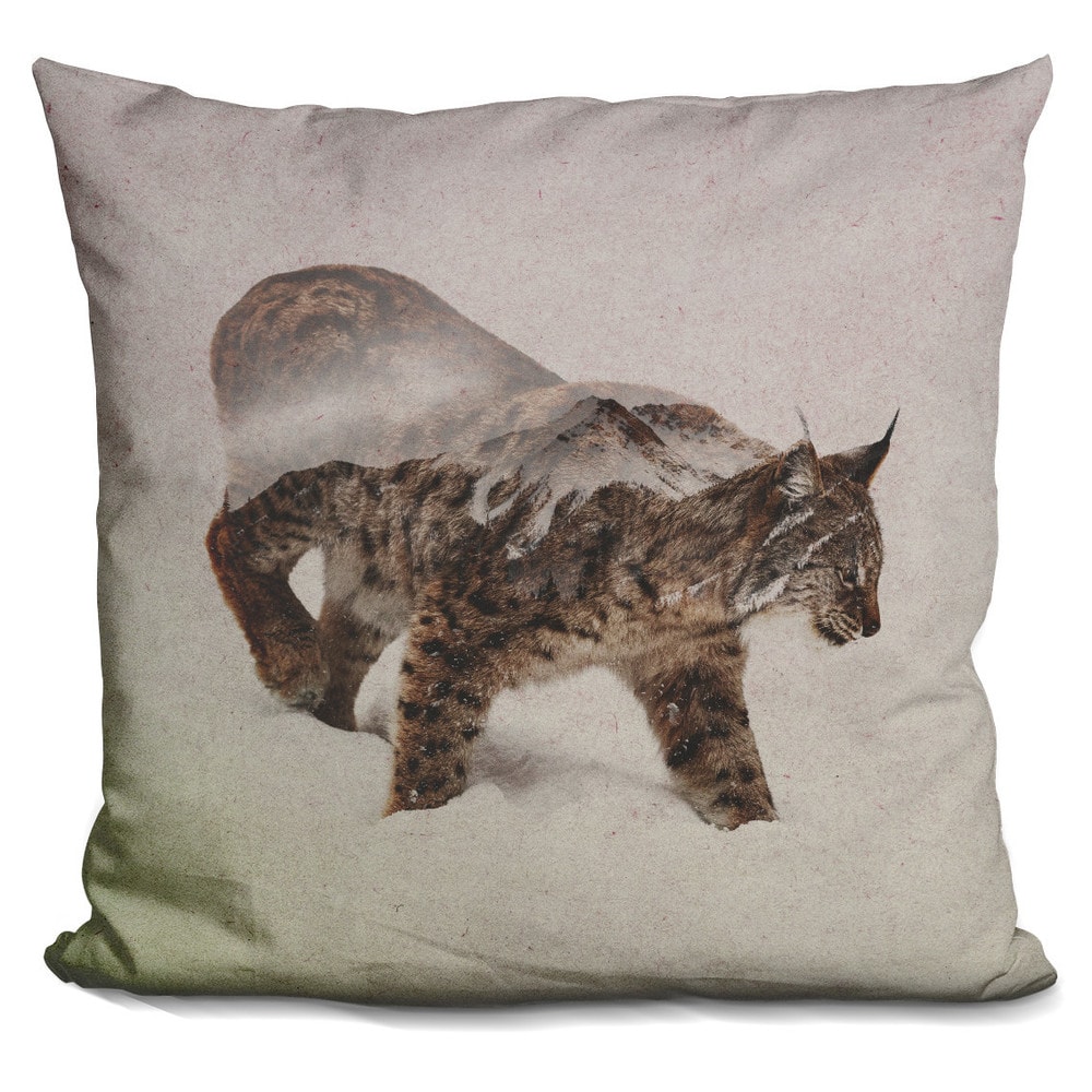 Fun Novelty Black Grizzly Bear Wearing Winter Skull Sweater Throw Pillow Cover