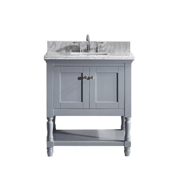 Shop Julianna 32 Inch Single Vanity White Marble Top Square Sink No Mirror Overstock 15964491