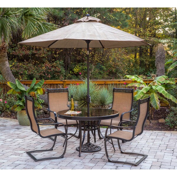 Shop Hanover Monaco 5-Piece Outdoor Dining Set with C ...