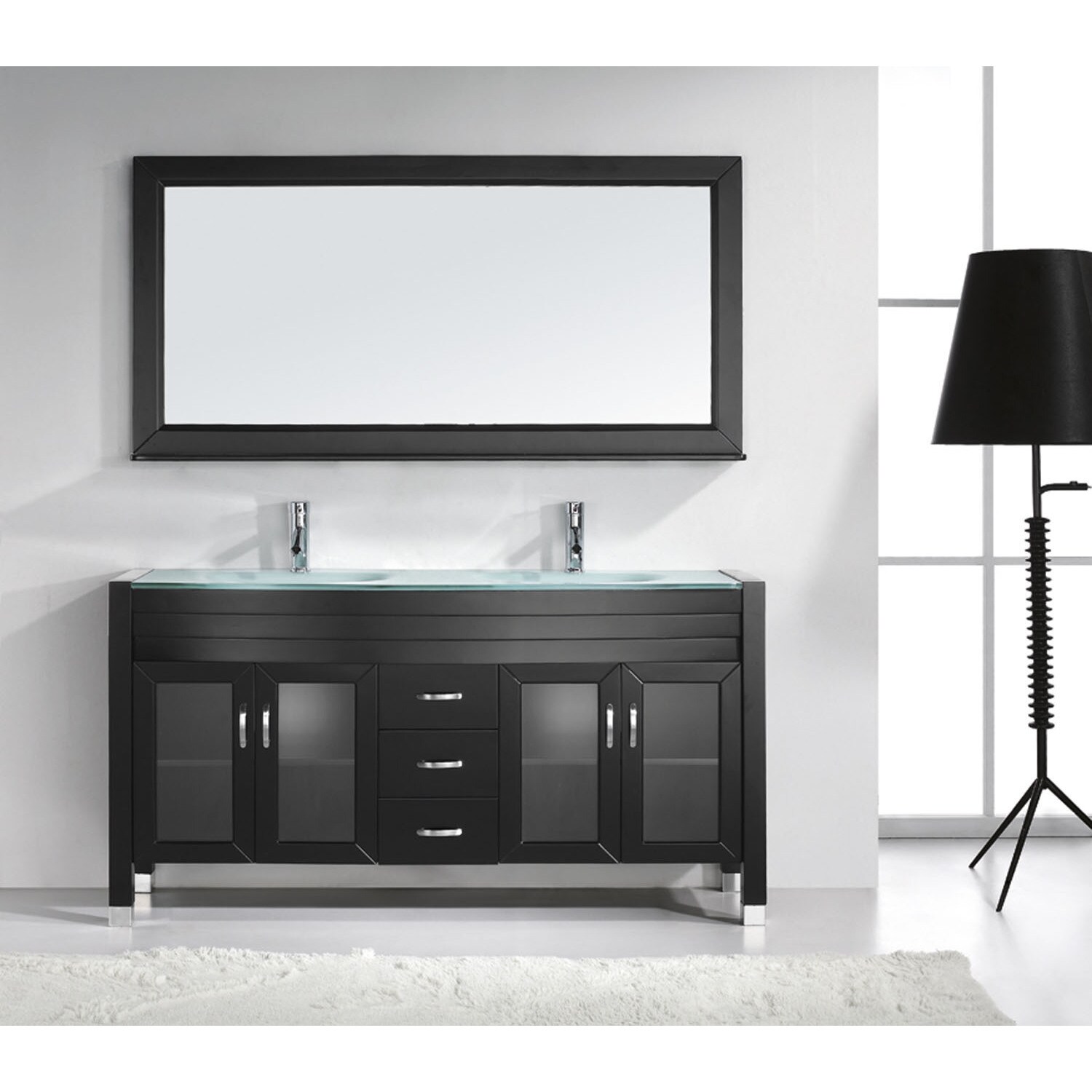 Virtu Usa Ava 63 Inch Tempered Gl Double Bathroom Vanity Set With Virtu Usa Ava 63 Inch Tempered Gl Double