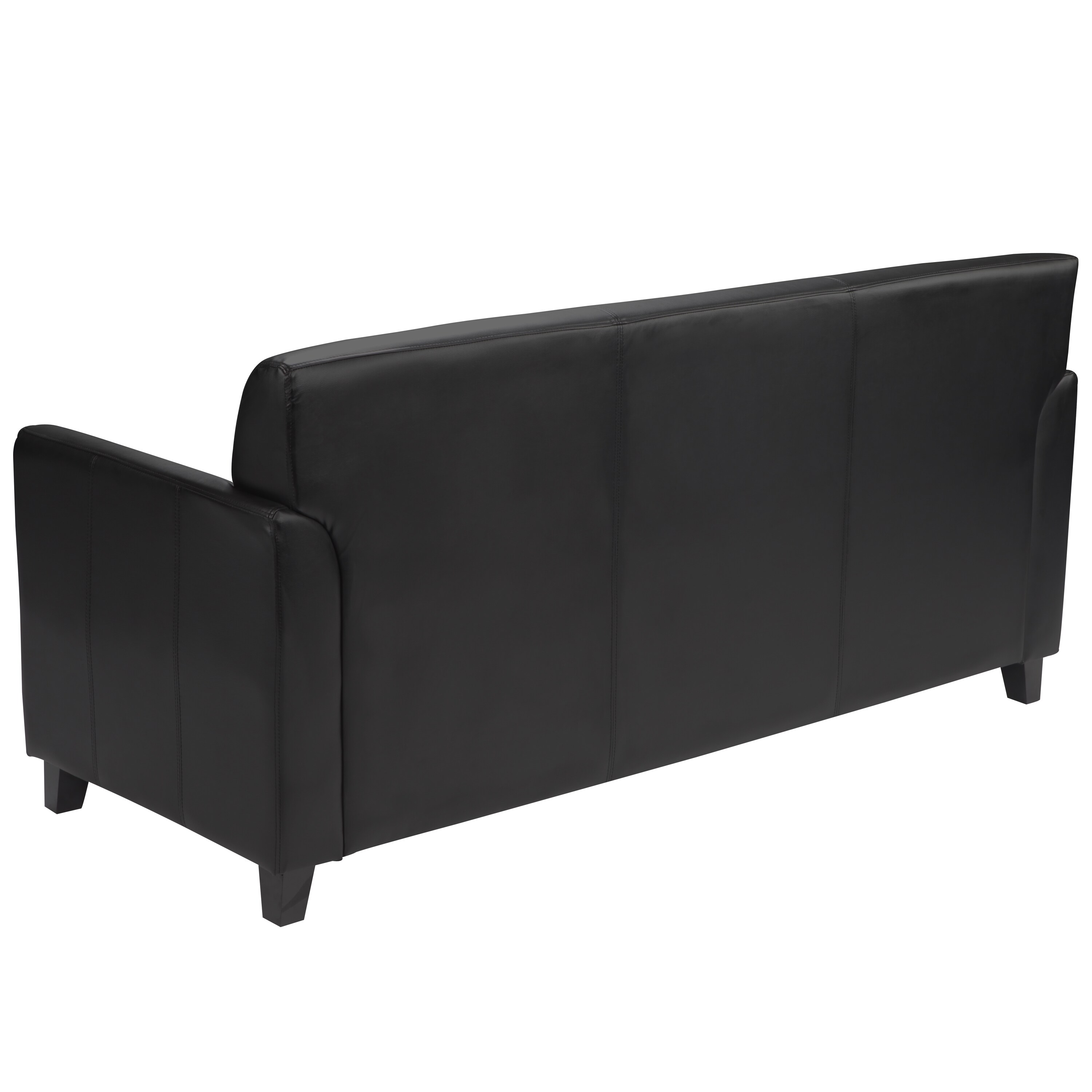 Shop Benville Modern Black Leather Sofa Free Shipping Today