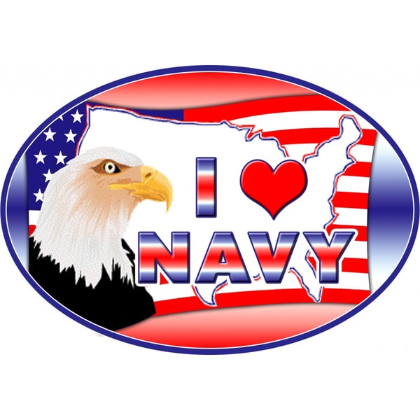 I Love Navy Magnet For Car or Home