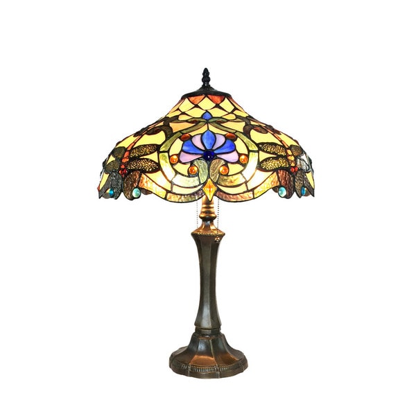 Chloe Amberwing Collection Tiffany Style Dragonfly Design 2 Chloe Amberwing Collection Tiffany Style Dragonfly Design 2 Light Dark Antique Bronze Table Lamp