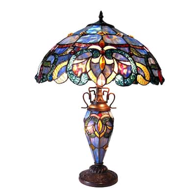 Nora Antique Bronze Tiffany Style Victorian 1-light Table Lamp