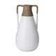 preview thumbnail 2 of 5, INK+IVY Lima White/ Sand Handmade Terracotta Vase - Medium