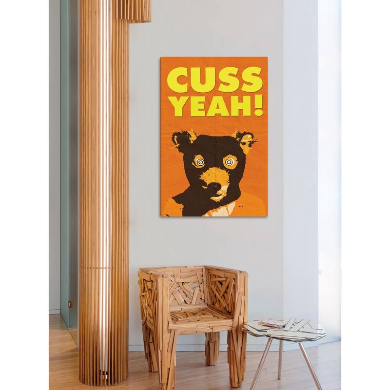 'Mr Fox Cuss Yeah' Painting Print on Wrapped Canvas - Multi-Color