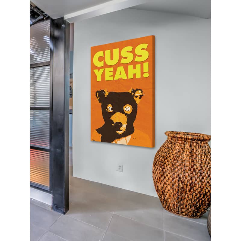 'Mr Fox Cuss Yeah' Painting Print on Wrapped Canvas - Multi-Color