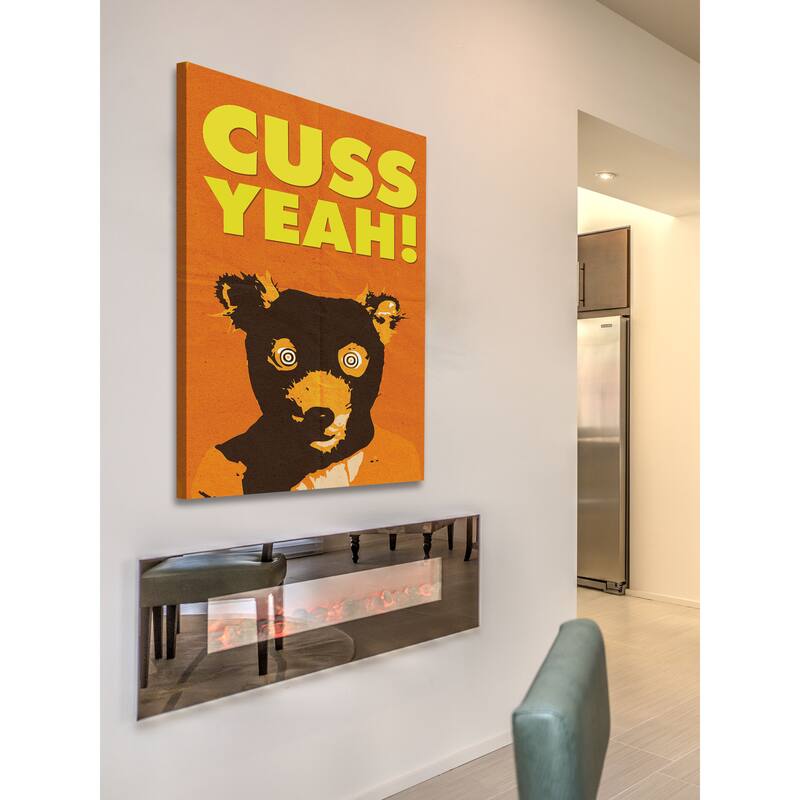 'Mr Fox Cuss Yeah' Painting Print on Wrapped Canvas - Multi-Color