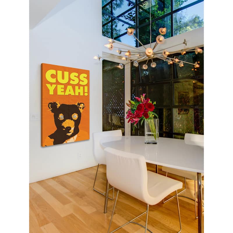 'Mr Fox Cuss Yeah' Painting Print on Wrapped Canvas - Multi-Color