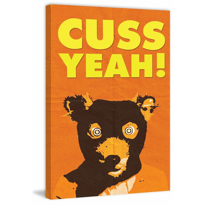 'Mr Fox Cuss Yeah' Painting Print on Wrapped Canvas - Multi-Color