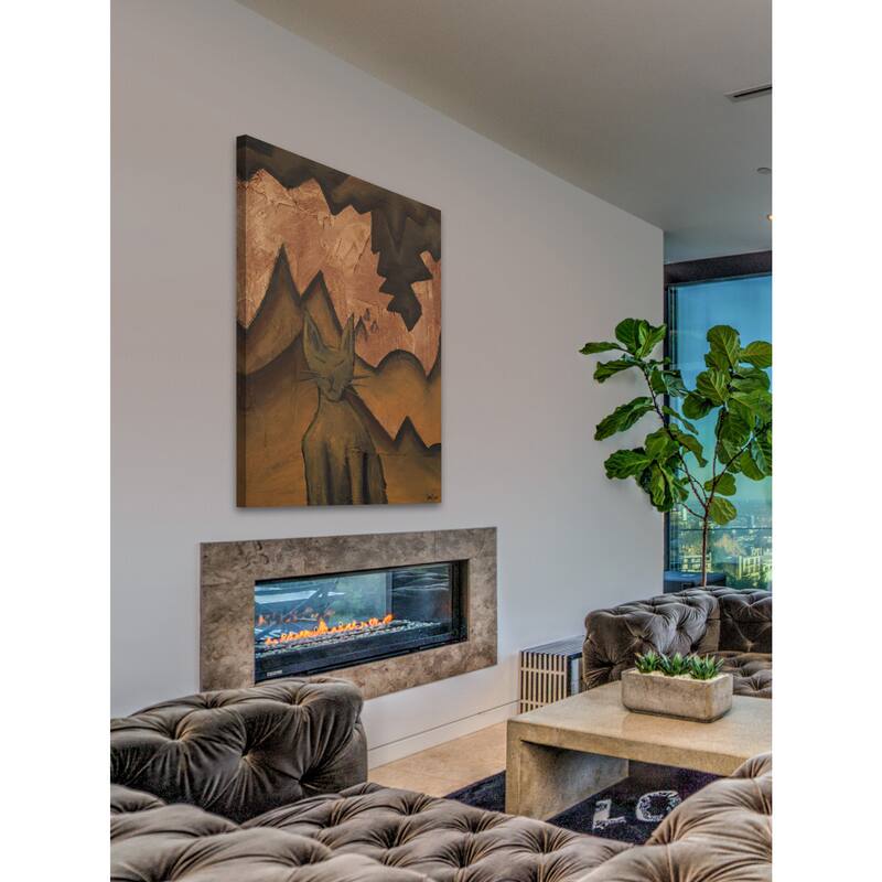 'Cat 2 of 2' Painting Print on Wrapped Canvas - Multi-Color