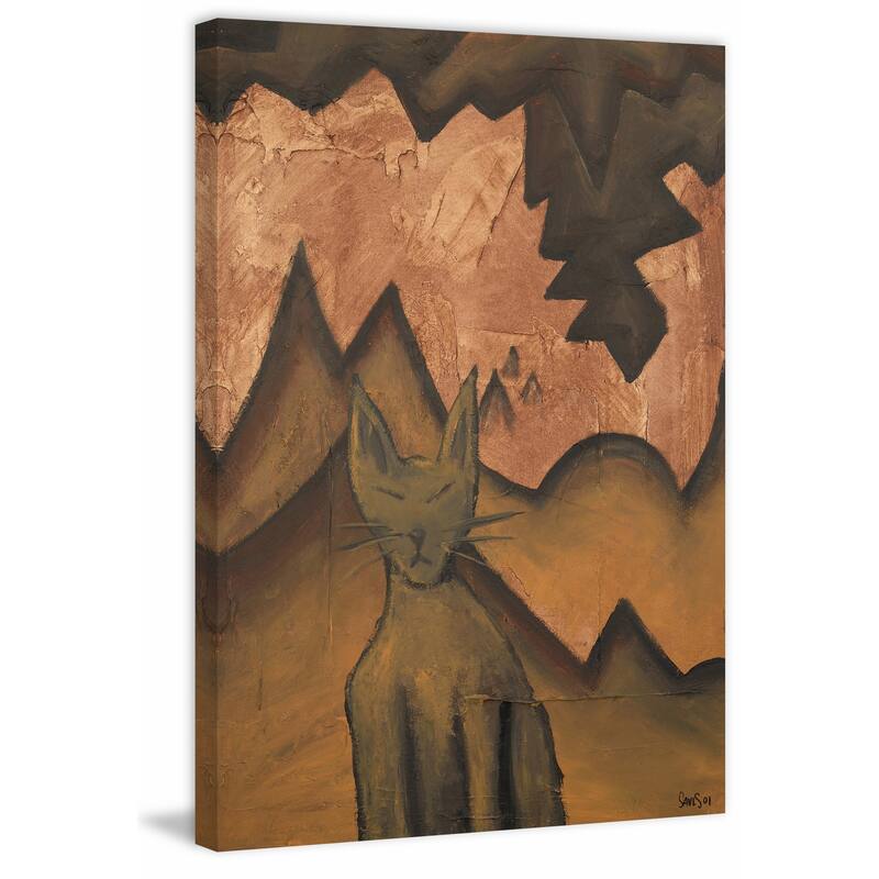 'Cat 2 of 2' Painting Print on Wrapped Canvas - Multi-Color