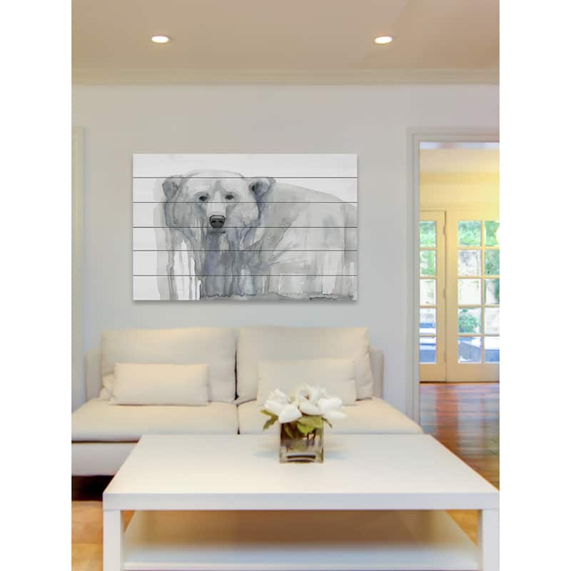 Polar Bear' Painting Print on White Wood - Bed Bath & Beyond - 15971712