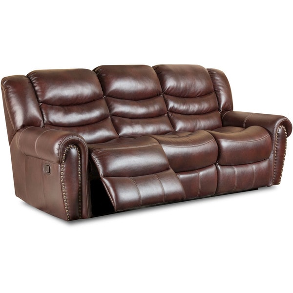 Cambridge Lancaster Burgundy Fabric Double Reclining Sofa