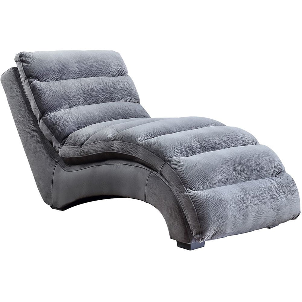 grey microfiber chaise lounge