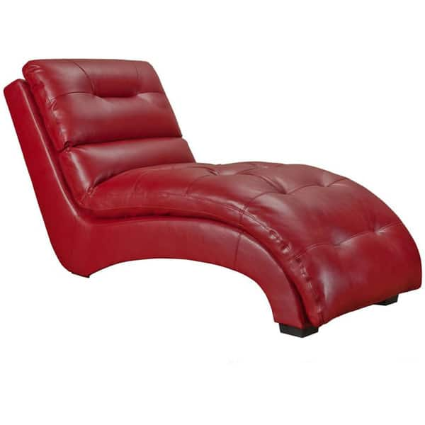 Shop Cambridge Savannah Red Faux Leather Chaise Lounge Free