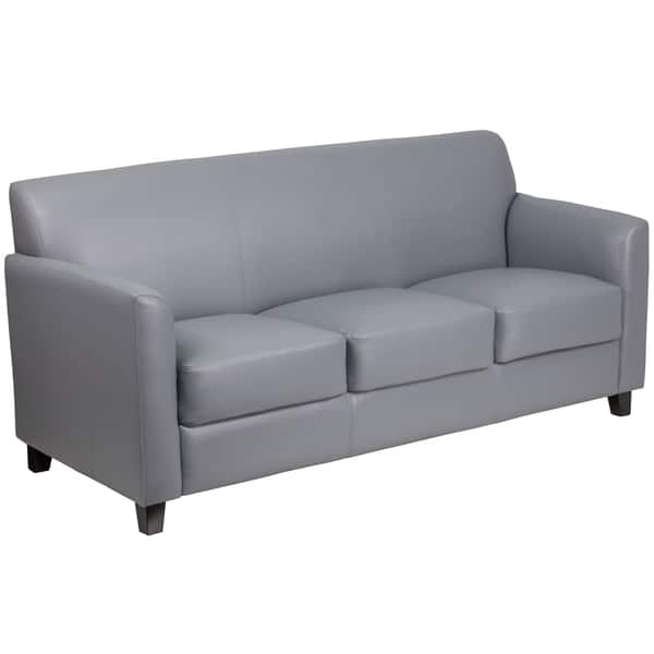 Shop Benville Modern Grey Leather Sofa On Sale Overstock 15973407