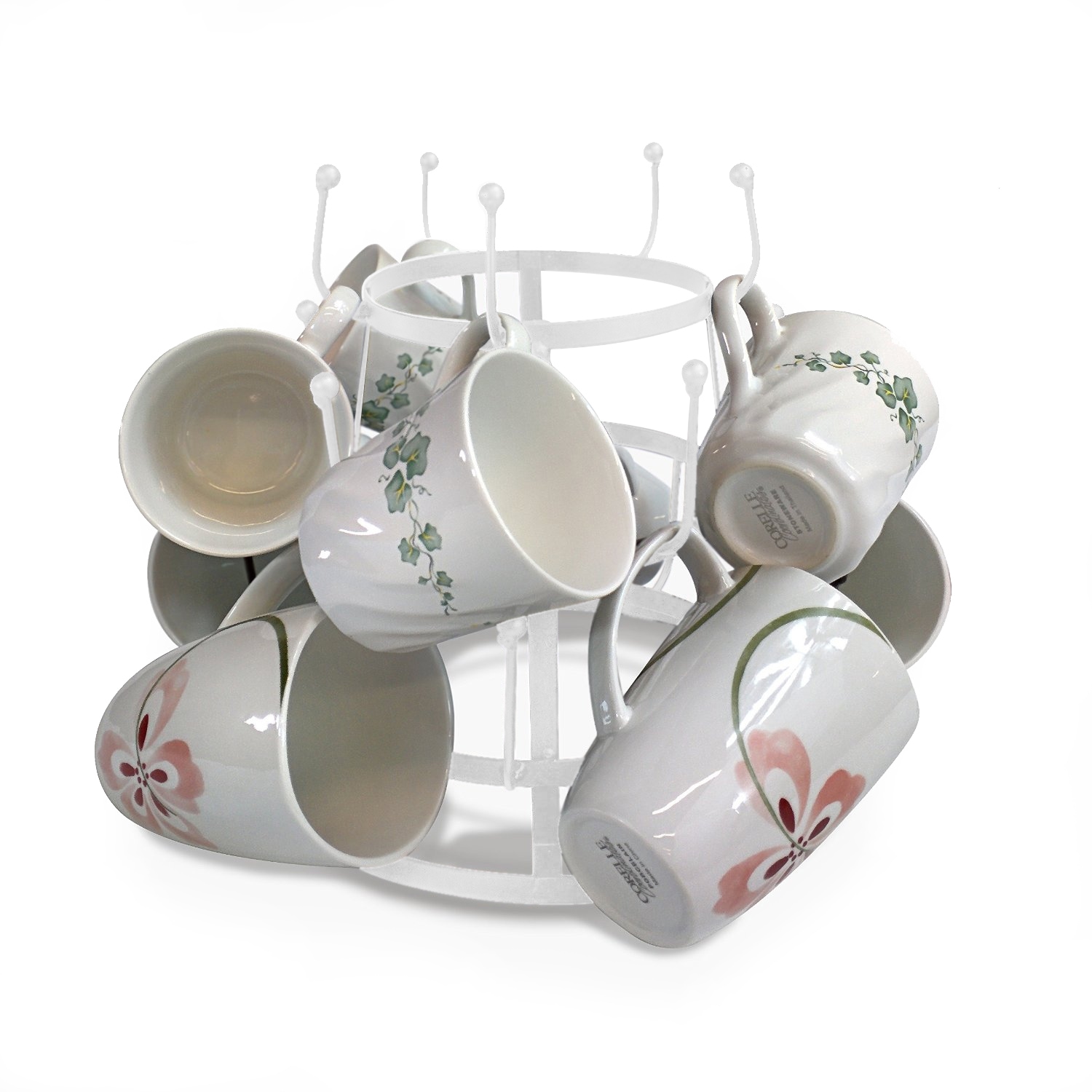 Sorbus Mug Holder and Drying Rack (White)