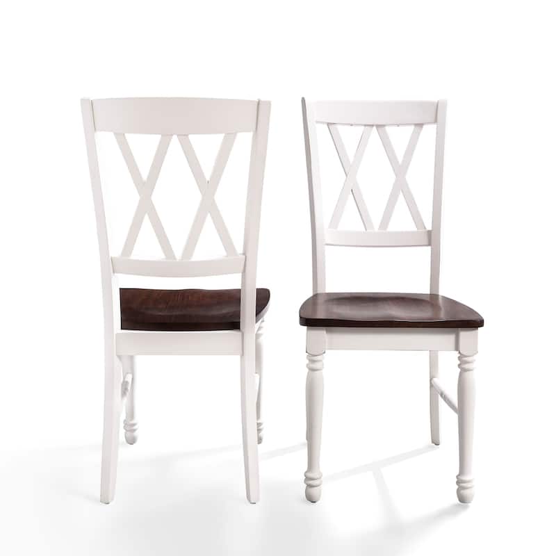 Crosley Shelby Cherry/Antique White Wood Dining Chair (Set of 2) - 17.75 "W x 23.5 "D x 39 "H