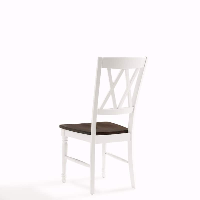 Crosley Shelby Cherry/Antique White Wood Dining Chair (Set of 2) - 17.75 "W x 23.5 "D x 39 "H