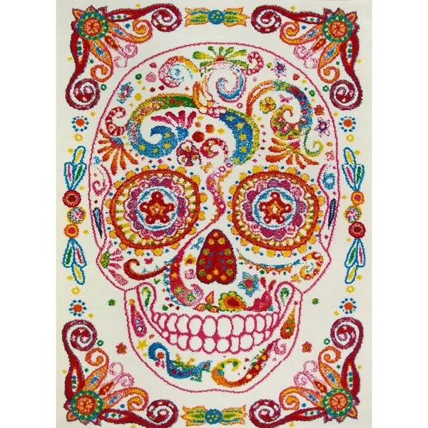 Kc Cubs Sugar Skull White Red Pink Area Rug Free Shipping Kc Cubs Sugar Skull White Red Pink Area Rug